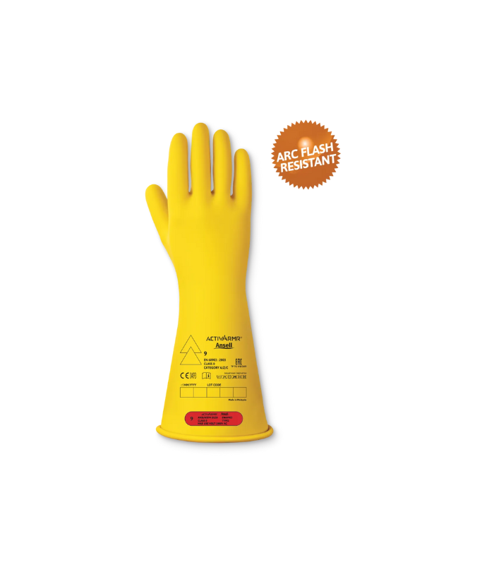 Ansell ActivArmr Class 0 Electrical Insulating Gloves, Yellow