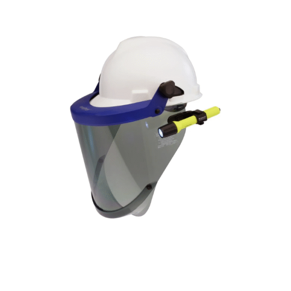 Paulson HT™ Arc Flash Face Shield Gray Visor with Helmet, Rated 12 cal/cm². Class 2, With flashlight, KIT
