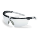 UVEX Safety Glasses, Black/Light Grey Frame, Clear Lens