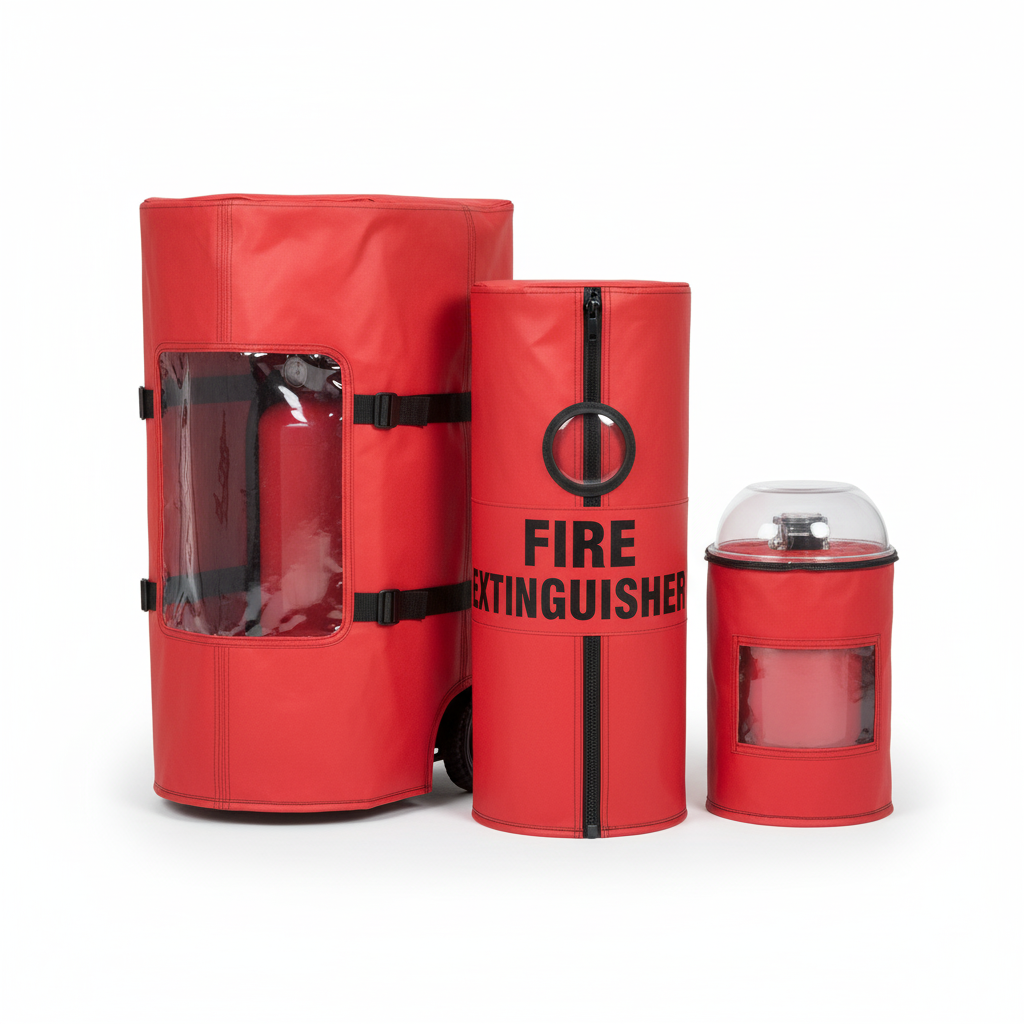 Protective fire extinguisher cover for indoor and outdoor safety equipment