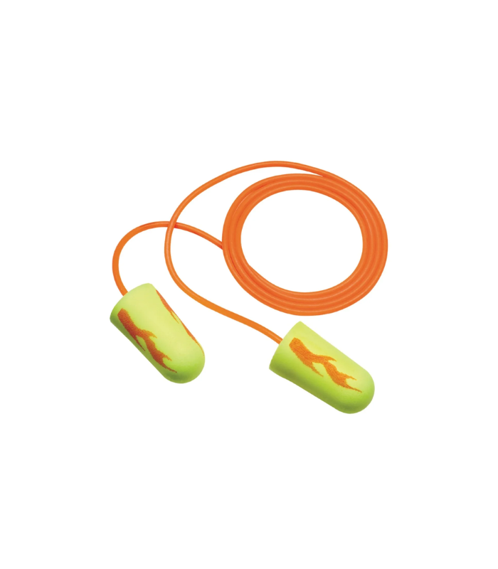 3M™ Yellow Neon Blasts™ Earplugs, Corded, Poly Bag, Regular Size