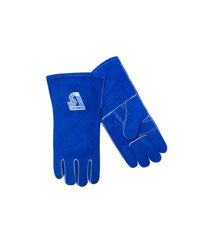 WELDING GLOVE BLUE PREMIUM FOAM LINED WITH KEVLAR THREAD, LENGTH