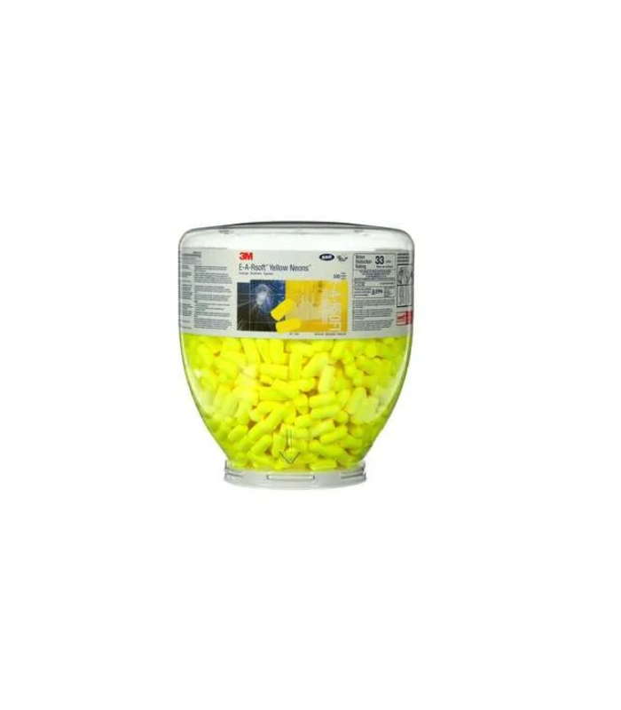3M™ E-A-Rsoft™ Yellow Neons™ One Touch™ Refill Earplugs , Uncorded, Regular Size, 200 Pair/Box