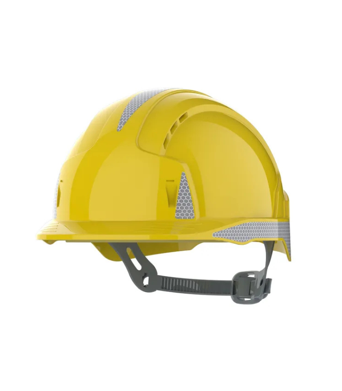 JSP EVOLite® Safety Helmet with CR2 - Slip Ratchet - Vented - Yellow-Starlink JSP-EVOLite®-Safety-Helmet-with-CR2-Slip-Ratchet-Vented-Yellow-Starlink.