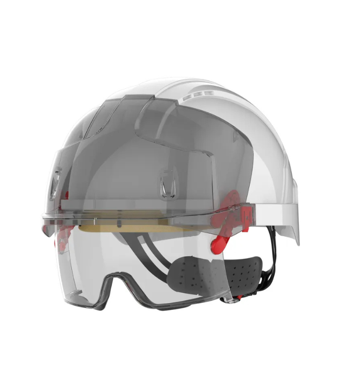 JSP EVO® VISTAlens® White Safety Helmet with Integrated Smoke Eyewear-Starlink JSP-EVO®-VISTAlens®-White-Safety-Helmet-with-Integrated-Smoke-Eyewear-Starlink.