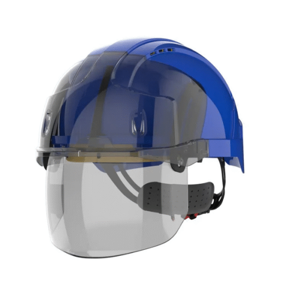 JSP-EVO®-VISTAshield®-Safety-Helmet-with-Integrated-Faceshield-Vented-Blue-Smoke-Starlink.