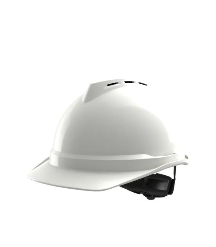 MSA-V-Gard-500-Hard-Hat-Cap-Style-vented-white-Fas-Trac-III-PVC-Starlik