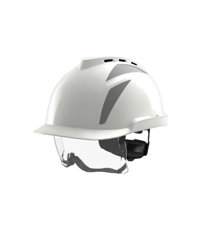 MSA V-Gard 930 Safety Helmet, vented, white, Fas-Trac III Foam, grey stickers non fitted-Starlink MSA-V-Gard-930-Safety-Helmet-vented-white-Fas-Trac-III-Foam-grey-stickers-non-fitted-Starlink