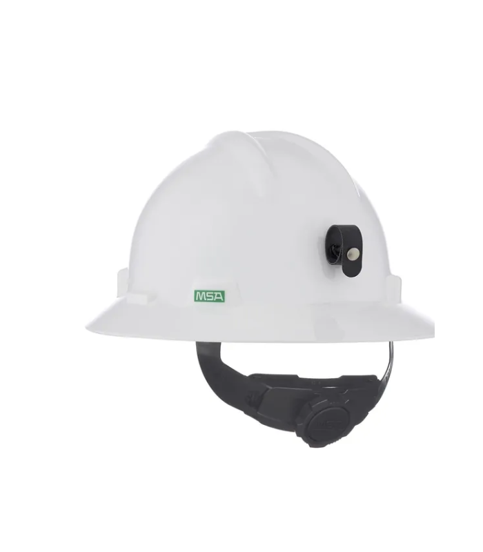 Msa-V-gard-Slotted-Full-brim-Protective-Hard-Hat-Fas-trac-Lamp-Bracket-Cord-Holder-White-Msa-Starlink.