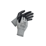 uvex Unidur 6659 Foam Cut Protection Gloves, Palm and Fingertips Coated, Gray & Black