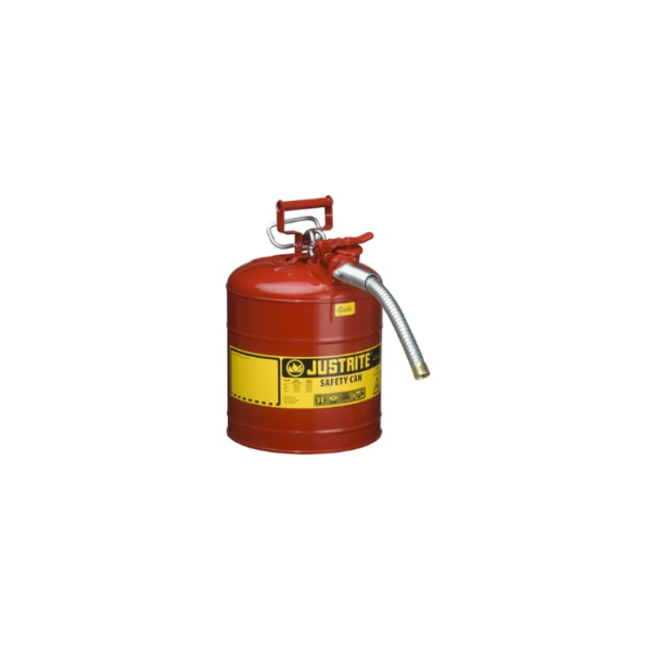 JUSTRITE Type II AccuFlow™ Steel Safety Can, 5 Gallon, 1" Metal Hose
