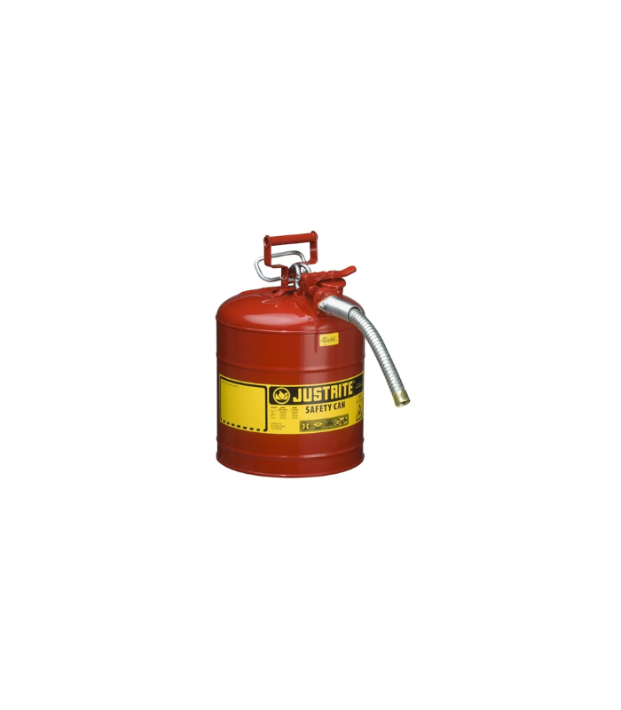 15B52682-CBEF-47DD-849E-1AD3F020B280 JUSTRITE Type II AccuFlow™ Steel Safety Can, 5 Gallon, 1" Metal Hose
