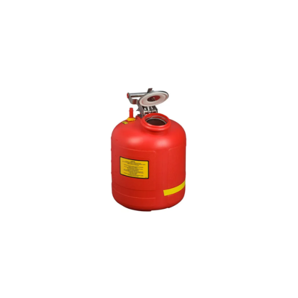 JUSTRITE 5-Gallon, Polyethylene Safety Can for Liquid Disposal, Built-In Fill Gauge, Red
