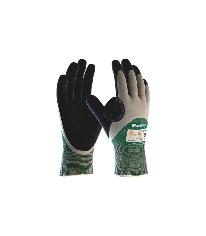 ATG MaxiCut Oil Cut Resistant CUT 3 Nitrile Palm Coating Work Gloves