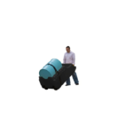 JUSTRITE Spill Containment Indoor/Outdoor Drum Caddy, Fits 55 Gallon Drums, EcoPolyBlend™, Black