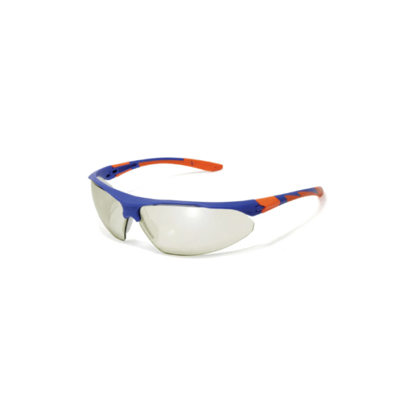 JSP Stealth™ 9000 Safety Specs - Indoor / Outdoor Anti-scratch Lenses - Blue / Orange Frames