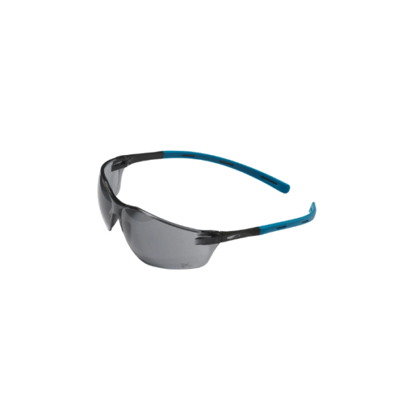 JSP Rigi™ Premium Lightweight Safety Specs - Smoke K&N Anti-scratch/Anti-mist - Black/Blue