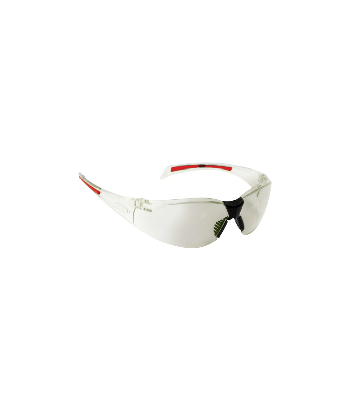 JSP Stealth™ 8000 Safety Specs - Indoor / Outdoor Anti-scratch Lenses - Clear / Red Frames