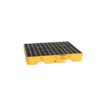 Justrite Eagle 4 Drum Plastic Pallet With Drain, Yellow