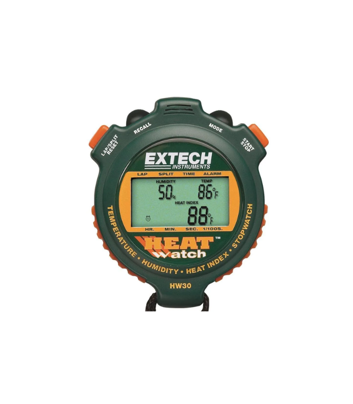 ECEF6688-863E-4050-B969-55B089246B4E EXTECH HeatWatch™ Stopwatch with Heat Index, Humidity, Temperature, and Up/Down Timer