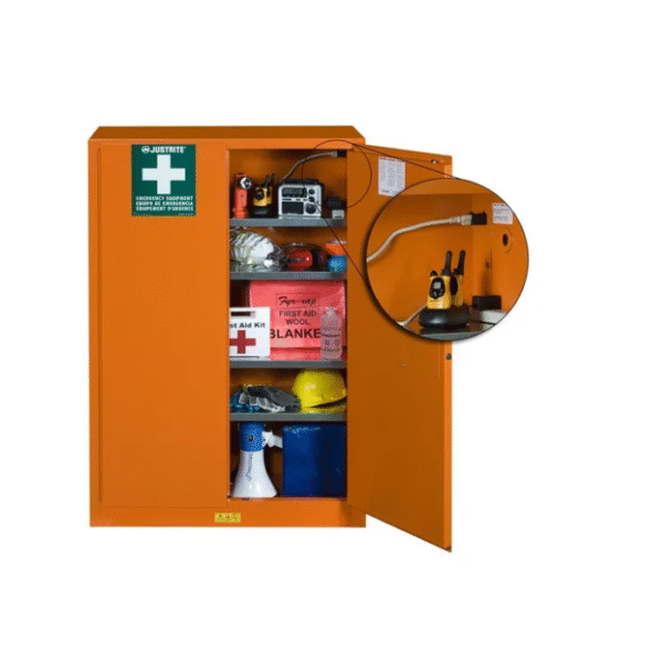 Emergency-Preparedness-Storage-Cabinet-PowerPort™-Electrical-Pass-Thru-4-Shelves-2-Keys-Orange-Starlink