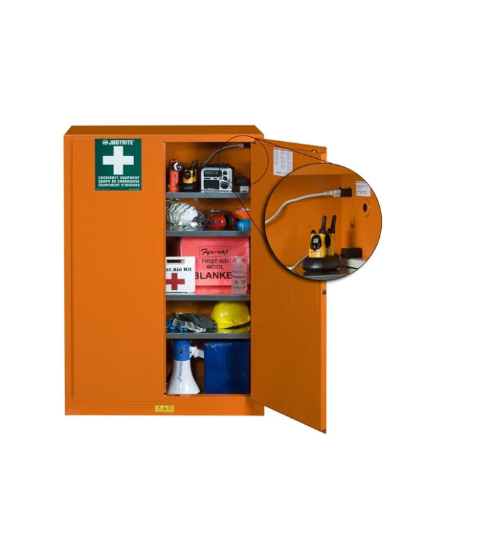 Emergency-Preparedness-Storage-Cabinet-PowerPort™-Electrical-Pass-Thru-4-Shelves-2-Keys-Orange-Starlink