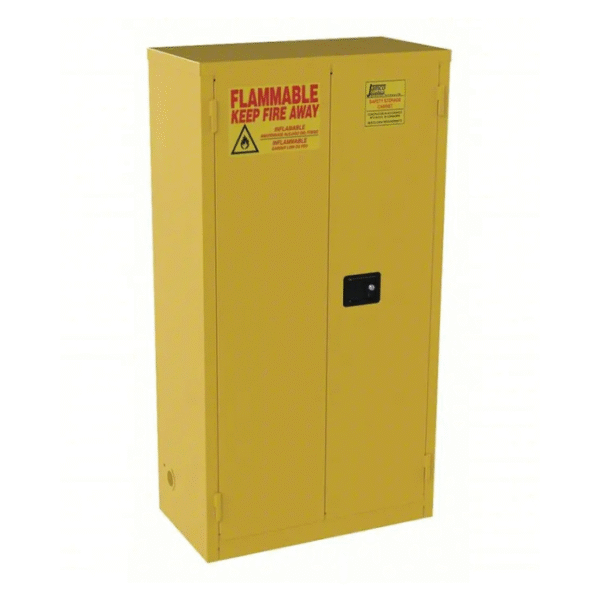 JAMCO-Flammables-Safety-Cabinet-Std-44-gal-0-Drum-Capacity-34-in-x-18-in-x-65-in-Yellow-Manual-Close-Starlink