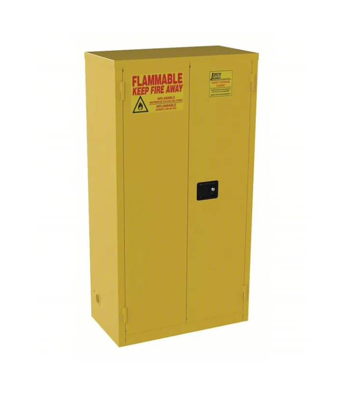 JAMCO-Flammables-Safety-Cabinet-Std-44-gal-0-Drum-Capacity-34-in-x-18-in-x-65-in-Yellow-Manual-Close-Starlink
