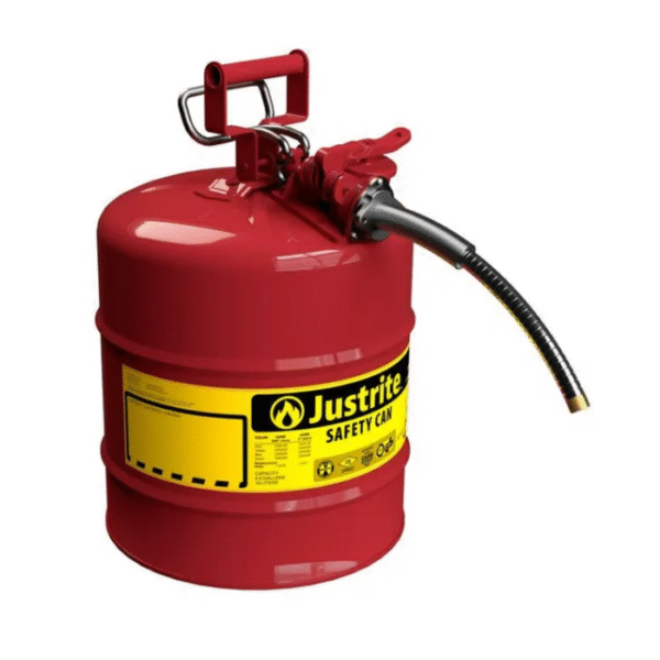 JUSTRITE-5-Gallon-5-8-Metal-Hose-Steel-Safety-Can-for-Flammables-Type-II-AccuFlow™-Red-Starlink