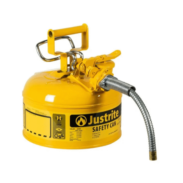 Justrite-1-Gallon-Diesel-Type-II-AccuFlow™-Safety-Can-5-8-Metal-Hose-Yellow-Starlink