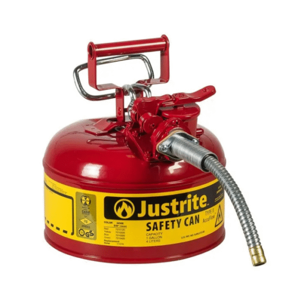 Justrite-1-Gallon-Type-II-AccuFlow™-Safety-Can-5-8-Metal-Hose-Red-Starlink