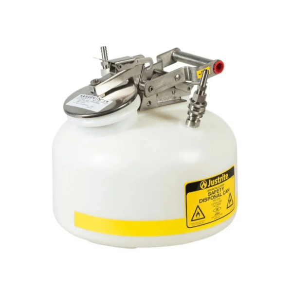 Justrite-2-Gallon-Polyethylene-Quick-Disconnect-Disposal-Safety-Can-Stainless-Steel-Fittings-for-3-8-Tubing-White-Starlink.
