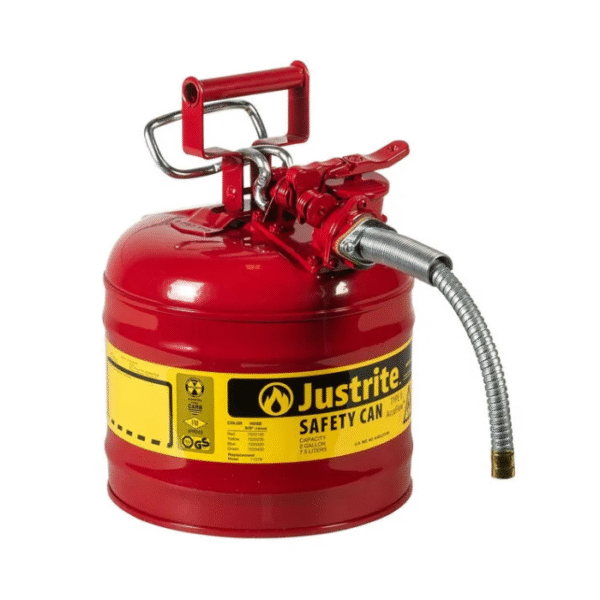 Justrite-2-Gallon-Type-II-AccuFlow™-Safety-Can-Steel-5-8-Metal-Hose-Red-Starlink