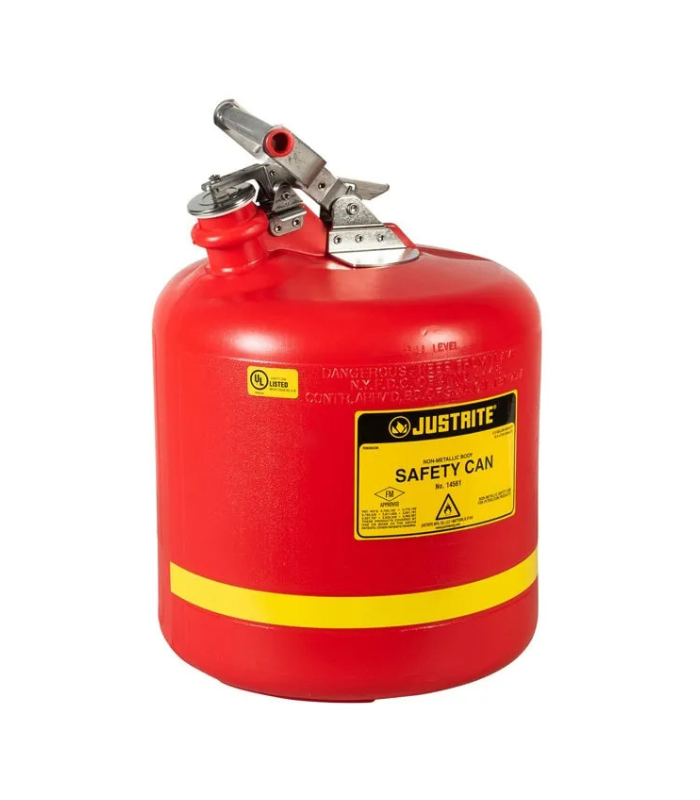 Justrite-5-Gallon-Plastic-Safety-Can-Type-I-Stainless-Steel-Hardware-Red-Starlink