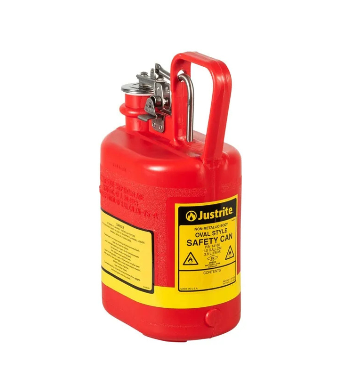 Justrite-Oval-Polyethylene-Safety-Can-For-Flammables-Stainless-Steel-Hardware-Flame-Arrester-1-Gallon-Red-Starlink.