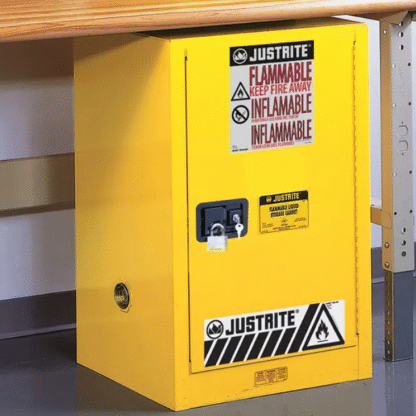 Justrite-Sure-Grip®-EX-Compac-Flammable-Safety-Cabinet-12-Gallon-1-Self-Close-Door-Yellow-Starlink.