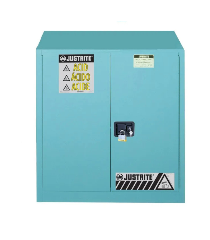 Justrite-Sure-Grip®-EX-Corrosives-Acid-Steel-Safety-Cabinet-30-Gallon-2-Self-Close-Doors-Blue-Starlink