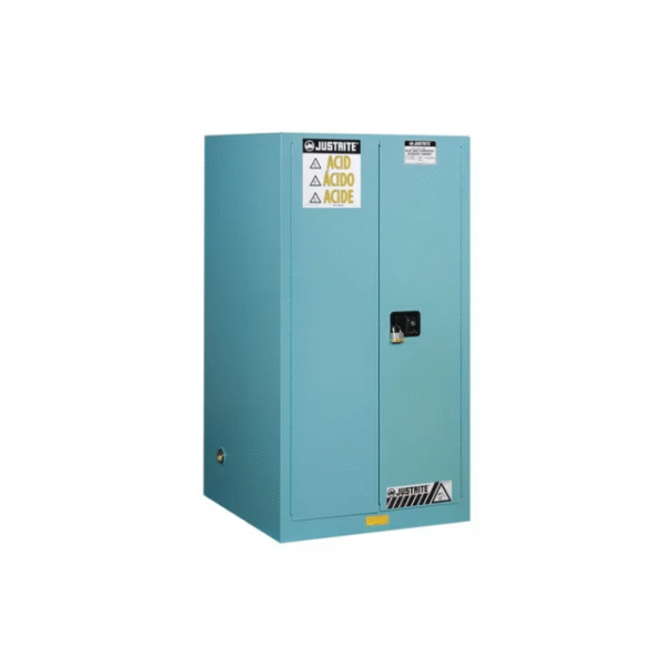 Justrite-Sure-Grip®-EX-Corrosives-Acid-Steel-Safety-Cabinet-90-Gallon-2-Self-Close-Doors-Blue-Starlink