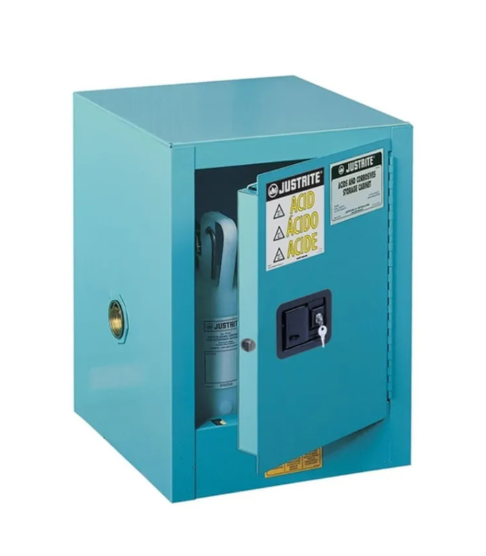 Justrite-Sure-Grip®-EX-Countertop-Corrosives-Acid-Steel-Safety-Cabinet-4-Gallon-1-Self-Close-Door-Blue-Starlink
