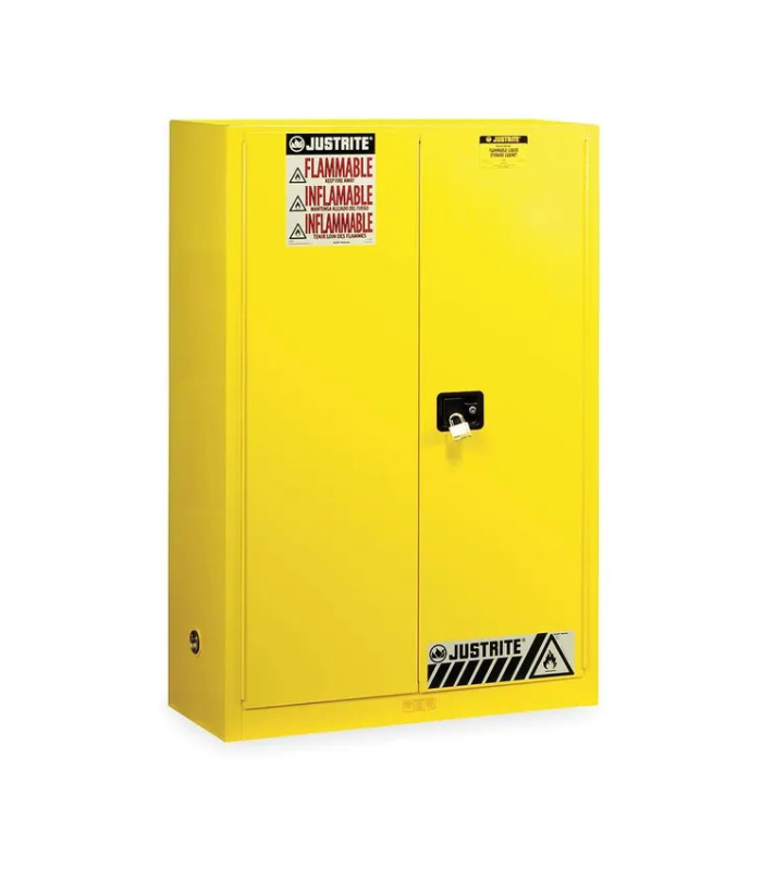 Justrite-Sure-Grip®-EX-Flammable-Safety-Cabinet-45-Gallon-2-Manual-Close-Doors-Yellow-Starlink