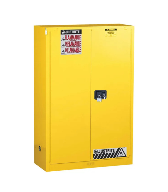 Justrite-Sure-Grip®-EX-Flammable-Safety-Cabinet-45-Gallon-2-Self-Close-Doors-Yellow-Starlink