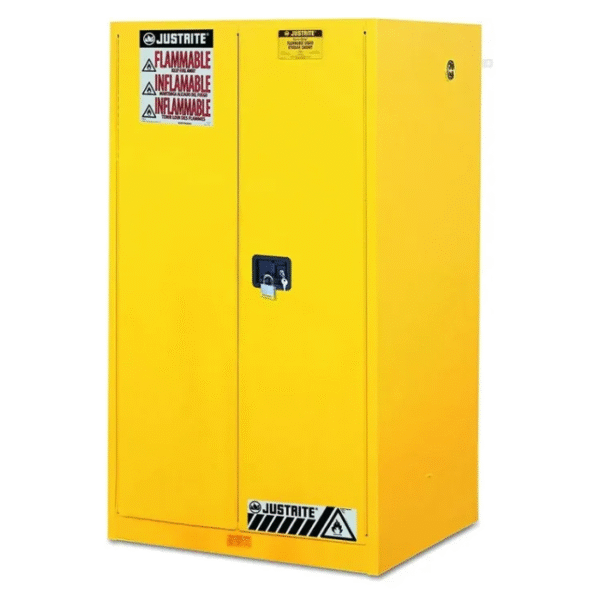 Justrite-Sure-Grip®-EX-Flammable-Safety-Cabinet-60-gallon-2-manual-close-doors-Yellow-Starlink.
