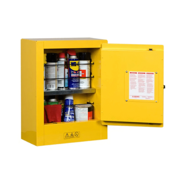 Justrite-Sure-Grip®-EX-Mini-Flammable-Safety-Cabinet-Transportable-Aerosols-1-Manual-Close-Door-Yellow-Starlink