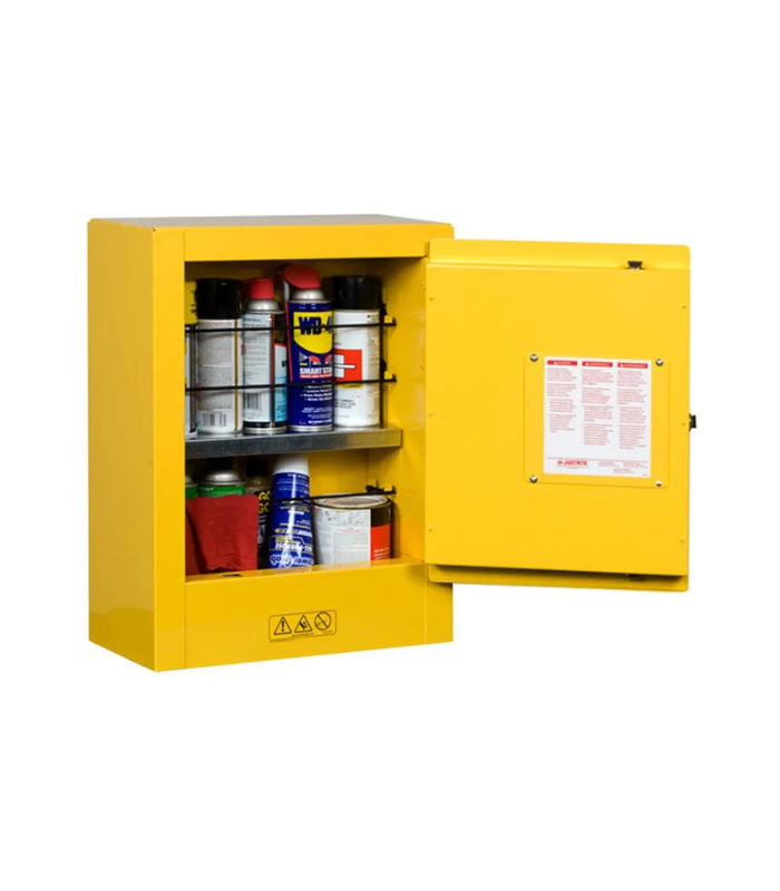 Justrite-Sure-Grip®-EX-Mini-Flammable-Safety-Cabinet-Transportable-Aerosols-1-Manual-Close-Door-Yellow-Starlink