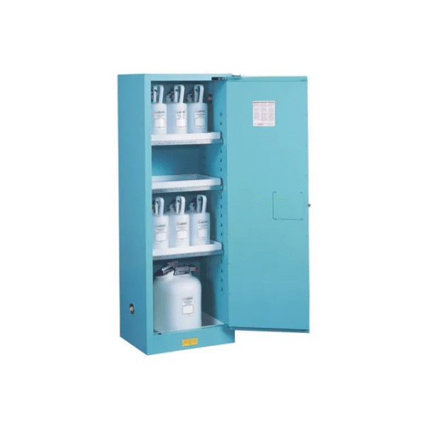 Justrite-Sure-Grip®-EX-Slimline-Corrosives-Acid-Steel-Safety-Cabinet-22-Gallon-1-Self-Close-Doors-Blue-Starlink