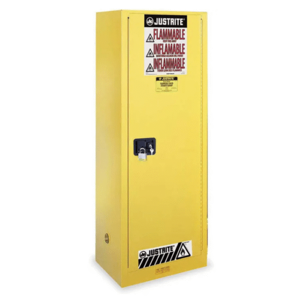 Justrite-Sure-Grip®-EX-Slimline-Flammable-Safety-Cabinet-22-Gallon-1-Self-Close-Doors-Yellow-Starlink