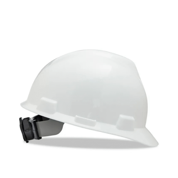MSA-Safety-Helmet-V-Gard®-Polyethylene-Cap-Style-Hard-Hat-With-4-Point-Ratchet-Ratchet-Suspension-White-Starlink