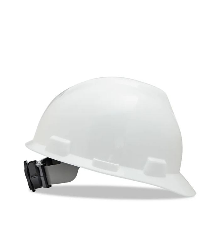 MSA-Safety-Helmet-V-Gard®-Polyethylene-Cap-Style-Hard-Hat-With-4-Point-Ratchet-Ratchet-Suspension-White-Starlink