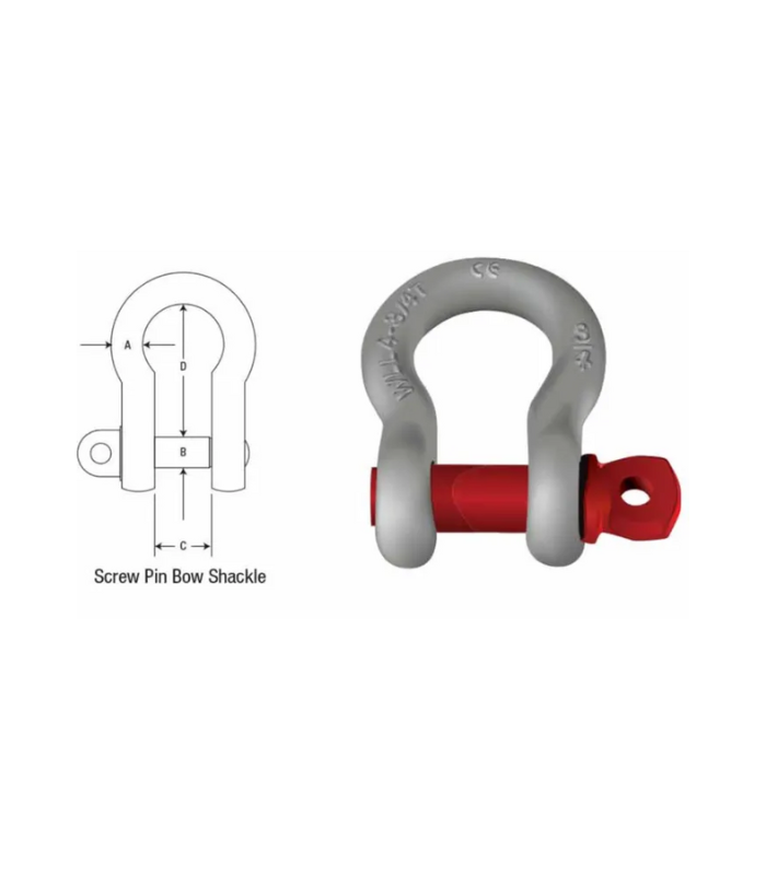 TOYOLIFT Screw Pin Bow Shackle 1 Ton (76TLSS1T)-Starlink TOYOLIFT-Screw-Pin-Bow-Shackle-1-Ton-76TLSS1T-Starlink.