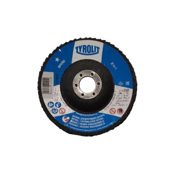 Tyrolit 27A FLAP DISC 100 X 16 ZA 60 - B BASIC 2IN